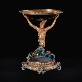 Cup with a gold mermaid