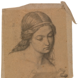 Estudio para la cabeza de un ángel cantor (Mater Salvatoris. Capilla de las Letanías de la Iglesia de Notre Dame de Lorette, París).