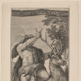 Hércules alcanza al ciervo de los pies de bronce y astas de oro