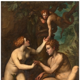 Adán recibiendo de Eva el Fruto Prohibido
