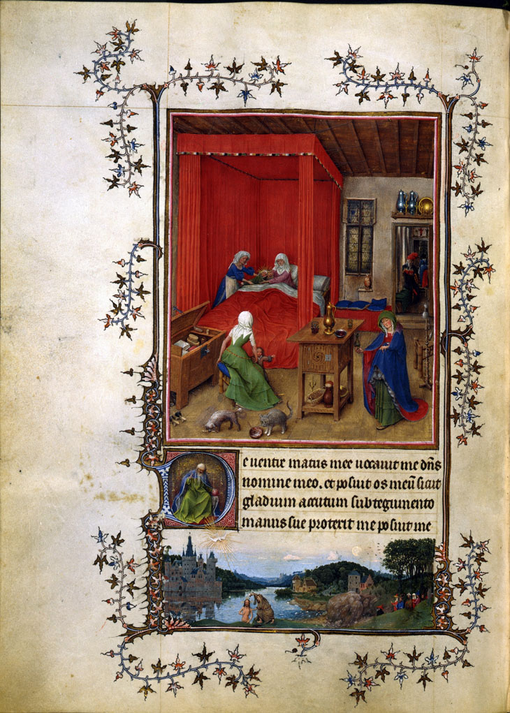 Fig.1: Una de las más bellas miniaturas de las Horas de Turín-Milán es realizada por el pintor Jan van Eyck en su juventud.