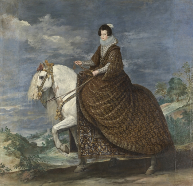 La reina Isabel de Borbón, a caballo