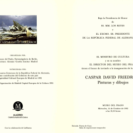 Invitación para la inauguración de la exposición "Caspar David Friedrich. Pinturas y dibujos"