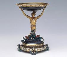 Onyx saltcellar with golden mermaid