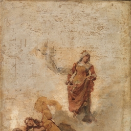 Aparición de santa Isabel de Hungría, en gloria, a los pobres (boceto)