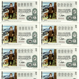 Capilla de billete de Lotería Nacional para el sorteo de 4 de noviembre de 1972