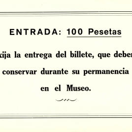 Cartel informativo con la tarifa del museo [1980-1981]