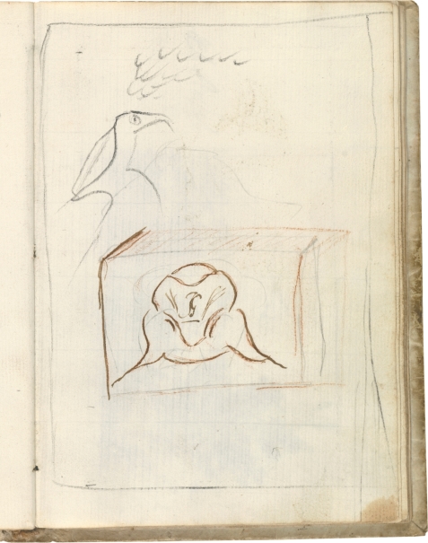 Imagen de la obra: "Apunte de perfil. Hexaedro con dibujo"