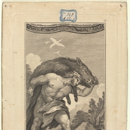Hércules lleva vivo al jabalí del monte Erymanto