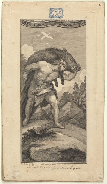 Imagen de la obra: "Hércules lleva vivo al jabalí del monte Erymanto"