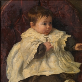 Fernando, hijo del pintor, con una llave en la mano