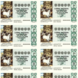Capilla de billete de Lotería Nacional para el sorteo de 5 de marzo de 1988