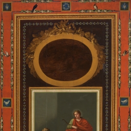 Apolo y Diana bajo un óvalo, rodeados de decoración pompeyana