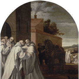 San Bernardo de Claraval visita a Guigo I en la cartuja