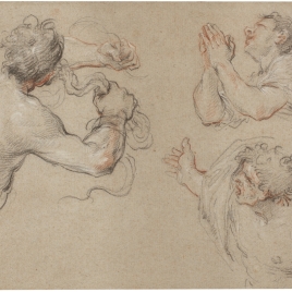 Tres estudios de medias figuras masculinas