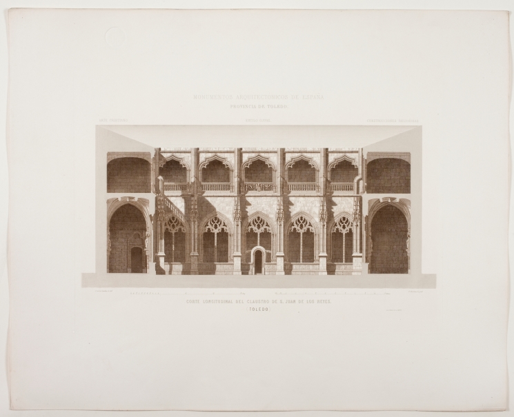 Imagen de la obra: "Corte longitudinal del claustro de San Juan de los Reyes en Toledo"