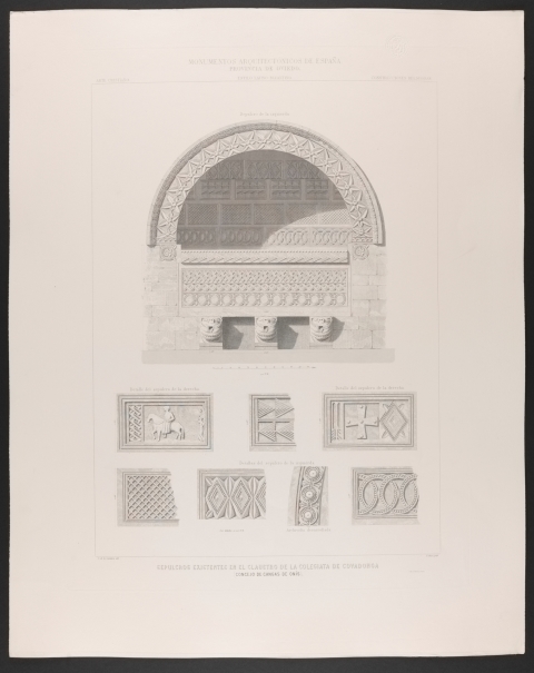 Imagen de la obra: "Sepulcros del claustro de la Colegiata de Covadonga, Oviedo"