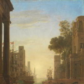 El embarco de santa Paula Romana. Claudio de Lorena