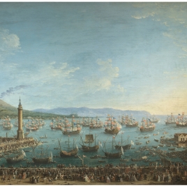 Departure of Charles of Bourbon for Spain, seen from the Harbour