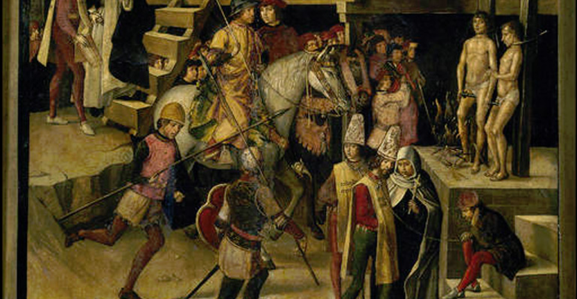 <em>Auto de Fe presidido por Santo Domingo de Guzmán</em>, Pedro Berruguete, comentada por Juan Genovés