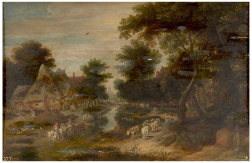 Imagen de la obra: "Bosque y casas"