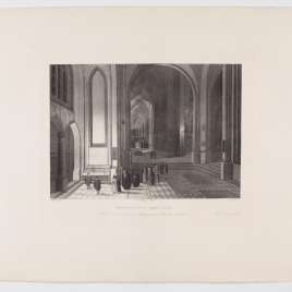 Interior de una iglesia: la ofrenda