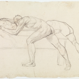 Estudio de desnudo masculino para la figura que llora sobre el cuerpo de Viriato