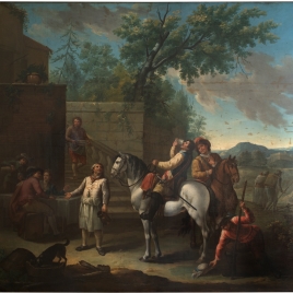 Two Mounted Soldiers before an Inn