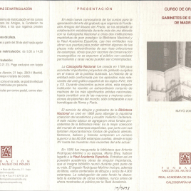 Curso de grabado : gabinetes de estampas de Madrid : mayo 2004 /Amigos del Museo del Prado.