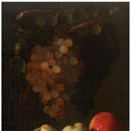 Bodegón de uvas y manzanas