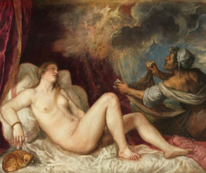Dánae recibiendo la lluvia de oro, Tiziano