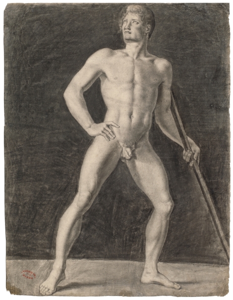 Imagen de la obra: "Desnudo masculino con una vara"