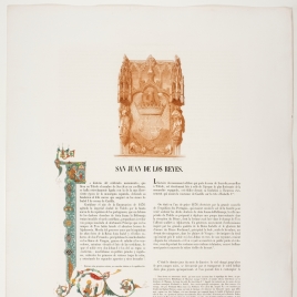 Página de texto sobre San Juan de los Reyes deToledo, ilustrada