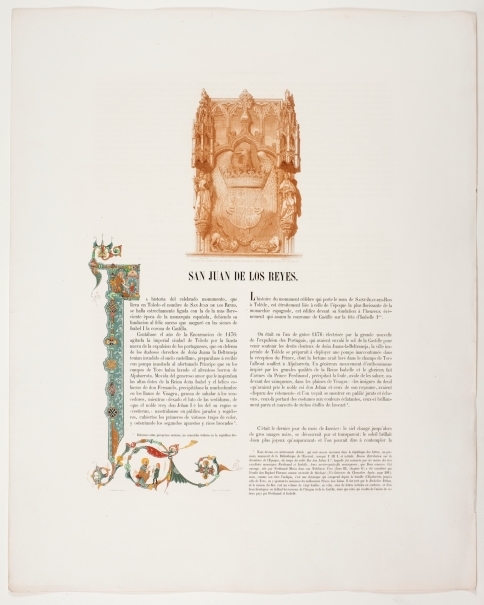 Imagen de la obra: "Página de texto sobre San Juan de los Reyes deToledo, ilustrada"