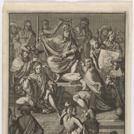 Recepción de Cornelis de Bruyn como nuevo miembro de los Bentvueghels en 1674