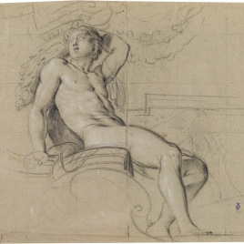 Estudio de desnudo masculino / Estudio de figura de joven con alas
