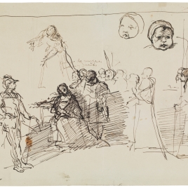 Estudio para La reina Juana en los adarves del castillo de la Mota / Estudio para Presentación de Juan de Austria al emperador Carlos V, en Yuste