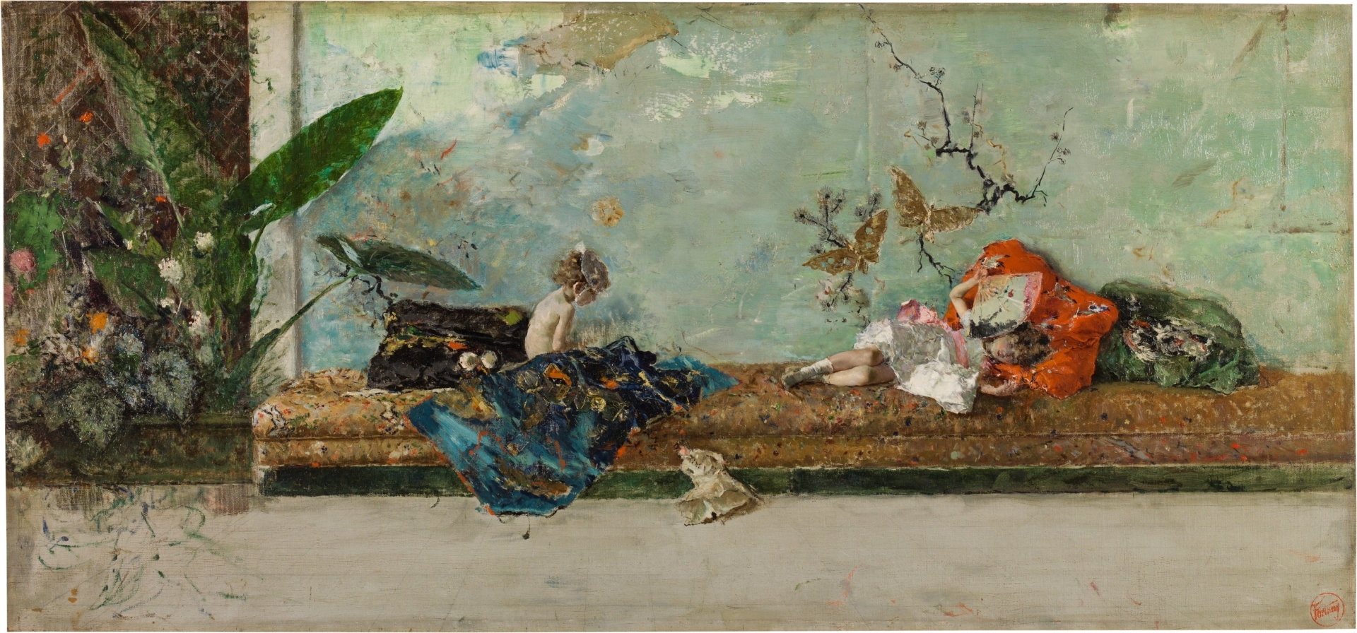 Hijos del pintor en el salón japonés, Los [Fortuny]