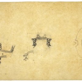 Calco de diseños del proyecto de tragaluz del Paraninfo de la Universidad