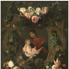 Guirnalda con la Virgen y el Niño