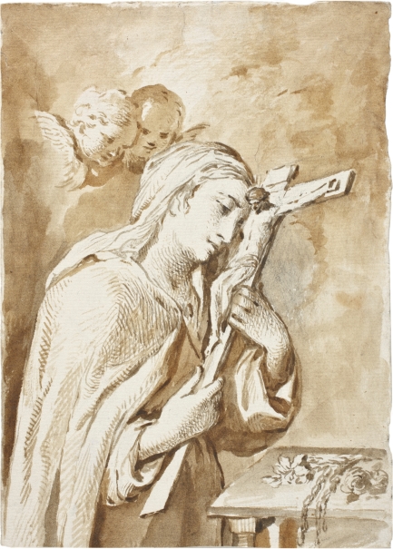 Image of the artwork: "Saintly Nun Embracing the Crucifix"