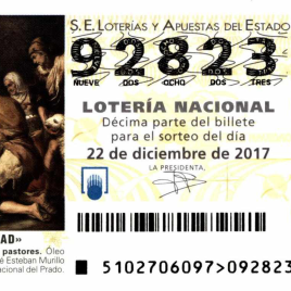 Billete de Lotería Nacional para el sorteo de 22 de diciembre de 2017