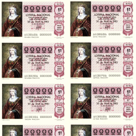 Capilla de billete de Lotería Nacional para el sorteo de 30 de abril de 1983
