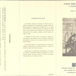 Cursos sobre grabado y litografía : junio 1995 / Amigos del Museo del Prado.