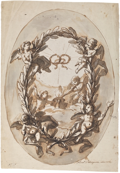 Imagen de la obra: "Guirnalda amorcillos en torno a la antorcha de Himeneo"