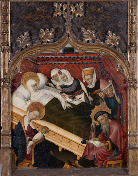 Nacimiento de san Juan Bautista (parte del Retablo de los Santos Juanes de Vinaixa [Lérida])