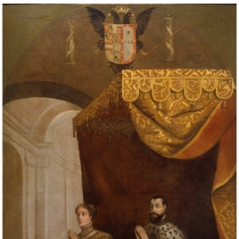 Charles V and Empress Isabella under a canopy