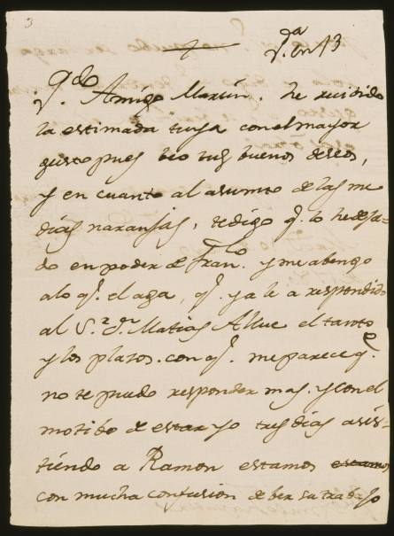 Imagen de la obra: "Carta a Martín Zapater de 10 de mayo 1780"