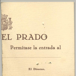 Tarjeta de visita gratuita al Museo del Prado expedidas por la Dirección [posterior a 1981]