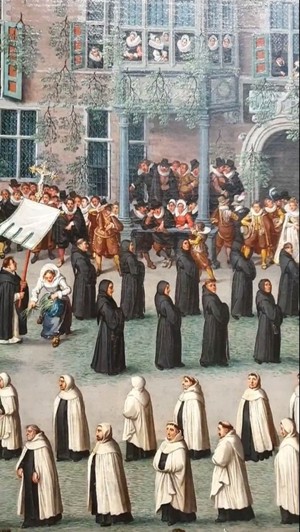 La serie "Fiestas del Ommegang en Bruselas: procesión de Nuestra Señora de Sablón", de Denis van Alsloot, 1616